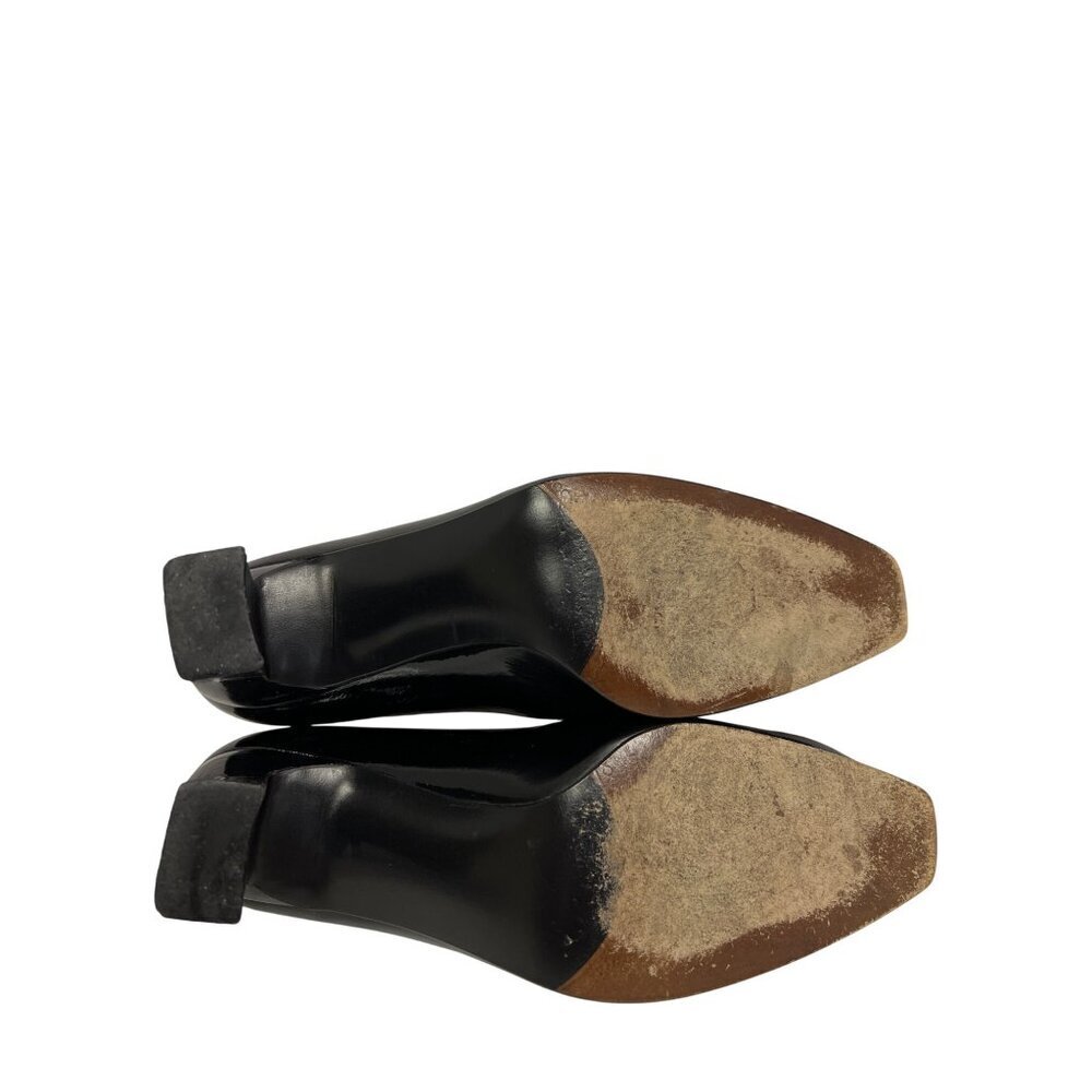 Stuart Weiztman Women's Shoes Patent Leather Black Slip On Heels Size 6.5 - Picture 8 of 9